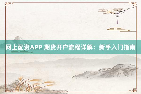 网上配资APP 期货开户流程详解：新手入门指南
