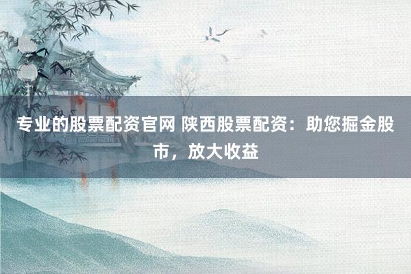 专业的股票配资官网 陕西股票配资：助您掘金股市，放大收益
