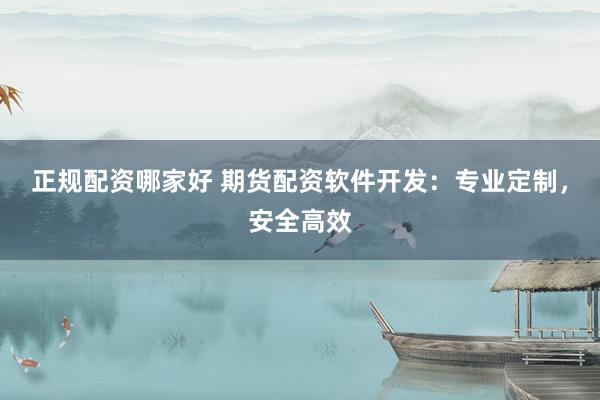 正规配资哪家好 期货配资软件开发：专业定制，安全高效