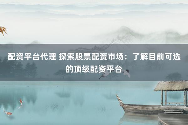 配资平台代理 探索股票配资市场：了解目前可选的顶级配资平台