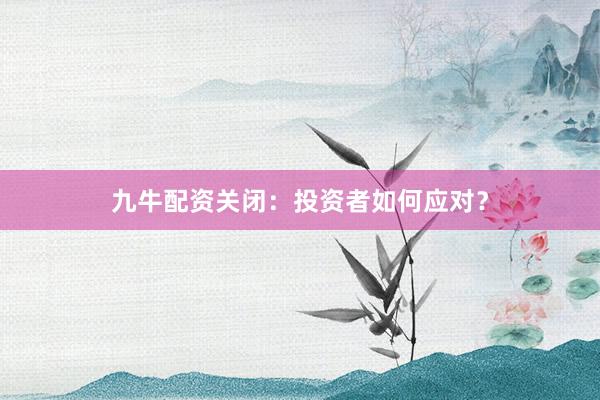 九牛配资关闭：投资者如何应对？