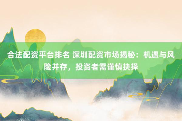 合法配资平台排名 深圳配资市场揭秘：机遇与风险并存，投资者需谨慎抉择