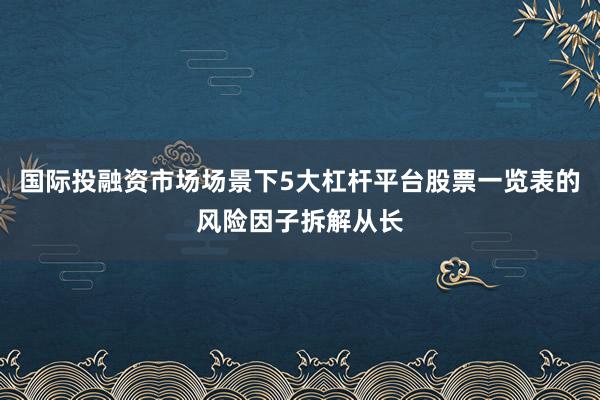 国际投融资市场场景下5大杠杆平台股票一览表的风险因子拆解从长